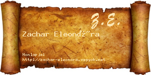 Zachar Eleonóra névjegykártya
