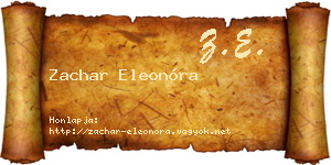 Zachar Eleonóra névjegykártya